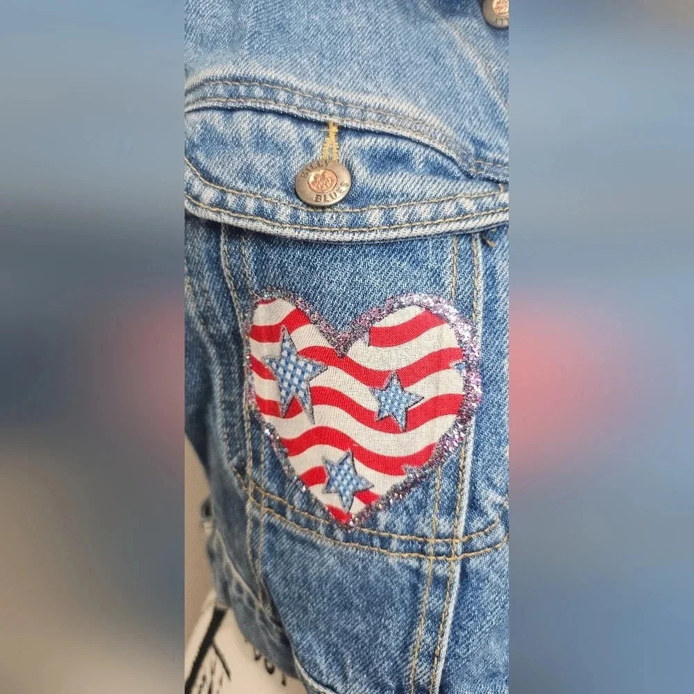 Vintage 90s Billy Blues Denim Vest Pockets Womens Size Medium USA Made - Picture 6 of 13
